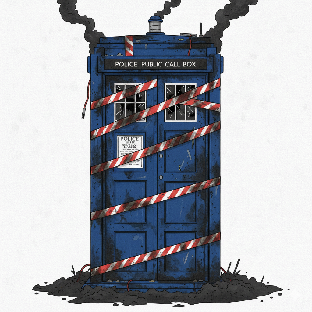 Ilustración de una TARDIS exterior